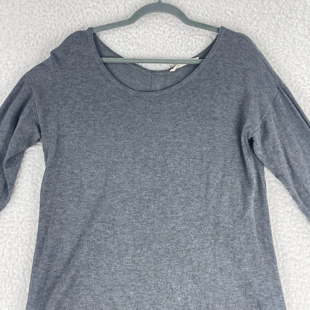 Soft Surroundings Gray Back Zip Up Tunic Shirt‎ Womens Long Sleeve Size Medium